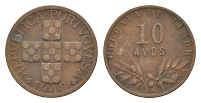 Португальский Тимор 10 аво 1948 KM 5 бронза 3711-1313