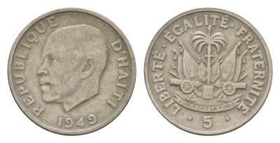 Гаити 5 сантимов 1949 год-тип KM 57 медно-никель 4147-554
