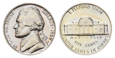 США 5 центов 1969 S KM A192 медно-никель PROOF 270-1531