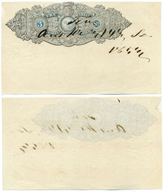 ШВЕЦИЯ 3 СКИЛЛИНГА 1851 ДОХОДНАЯ ГЕРБОВАЯ БУМАГА бумага 6262-18-2-2