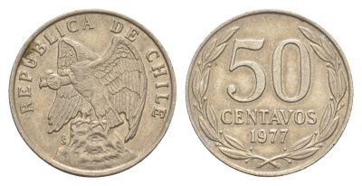 Чили 50 сентаво 1977 KM 206 медно-никель 4651-946