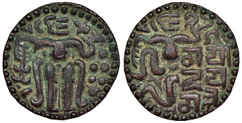 Цейлон  1200-1202 Srima Sahasa Malla, Amen Kalyana Vati Mitchainer 841 медь 00-00