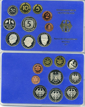 ФРГ государственный набор из 10 монет 1985 D    PROOF  3-5-3-18