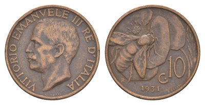 Италия 10 чентезимо 1931 KM 60 медь 4633-747