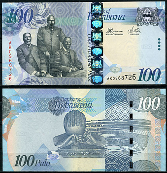 Ботсвана 100 пула 2016 три вождя (Себеле I, Батоен I, Кхама III), сортровка алмазов Pick 33 d  бумага  UNC (пресс) 448-17-3