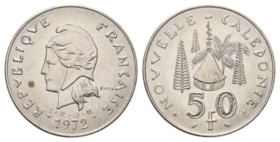 Новая Каледония 50 франков 1972 KM 13 никель UNC 4672-916