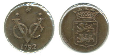 Нидерландская Восточная Индия 1 дуит 1792 ЗАПАДНАЯ ФРИЗИЯ KM 131 медь 503-723