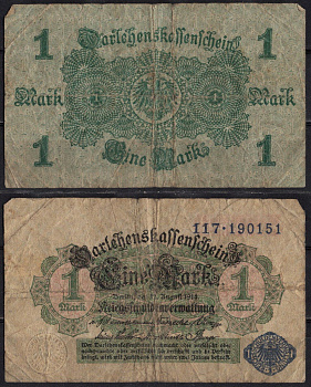 Германия 1 марка 1914 Pick 52 бумага 2192-4-3-2