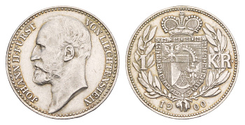 Лихтенштейн 1 крона 1900 Y 2 серебро 1517-1245