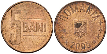 Румыния 5 бани 2005 KM 190 сталь плакированная медью 4516-535