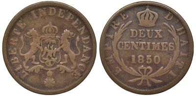 Гаити 2 сантима 1850 KM 36 медь 62-1114