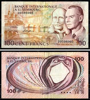 Люксембург 100 франков 1981 Pick 14 A бумага 6312-59-1-1