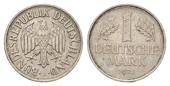 ФРГ 1 марок 1971 J KM 110, J 385 медно-никель 4675-254