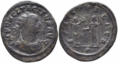 Римская Империя аврелианиан 276 Тацит SPES PVBLICA Кизик Very fine RIC 208 бронза 1073-16-57
