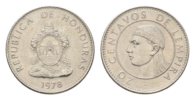 Гондурас 20 сентаво 1978 KM 83 медно-никель UNC 4668-767