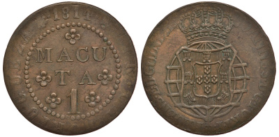 Португальская Ангола 1 макута 1814 KM 46 медь 5010-243