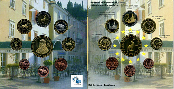 Словения набор из 9 монет 2004 1 евроцент-5 евро, европробники, в оригинальном буклете BUNC 3-4-11-40