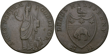 Великобритания, Уорвикшир 1/2 пенни 1791 Dalton & Hamer 52 медь 000-000