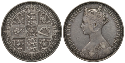 Великобритания 1 крона 1847 Виктория (1837-1901) Spink 3883, Dav. 106 серебро 00-000-00