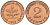 ФРГ 2 пфеннига 1967 F KM 106, J.381 бронза PROOF 1094-7-73
