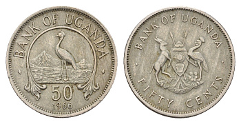 Уганда 50 центов 1966 KM 4 медно-никель 4679-643