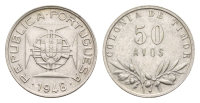 Португальский Тимор 50 аво 1948 KM 7 серебро 413-1525