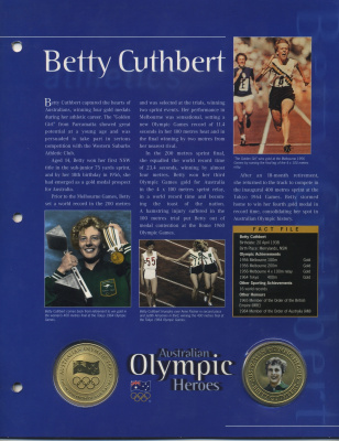 Австралия набор медалей олимпийские герои Австралии 1987 Бетти Катберт, Херб Эллиот, Эдвин Флэк, команда гребли 1992 и 1996, Дон Фрейзер, Шейн Гоулд, Марджори Джексон, Сьюзан О'Нил, Кирен Перкинс, Джиллиан Ролтон, Мюррей Роуз 14-01-01-09