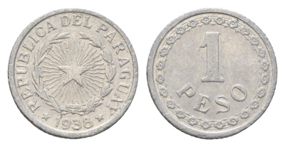 Парагвай 1 песо 1938 год-тип KM 16 алюминий 4668-957