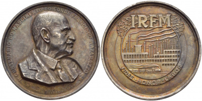 Бразилия медаль 1937 Франческо Антонио Матараццо, 52 мм, 82,63 гр серебро 11-141-23