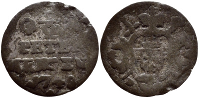 ТРИР, ГЕРМАНИЯ 1/2 ПЕТЕРМЕНГЕРА 1748 DF KM 256 серебро 560-852