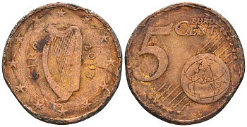Ирландия 5 евроцентов 2003 KM 34 сталь плакированная медью 85-634