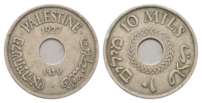 Израиль, Палестина 10 милей 1927 KM 4 медно-никель 85-445