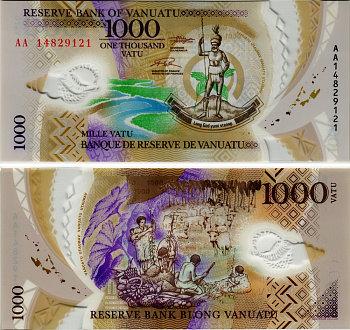 Вануату 1000 вату 2014 серия АВ Pick 13 пластик UNC (пресс) 449-28-1