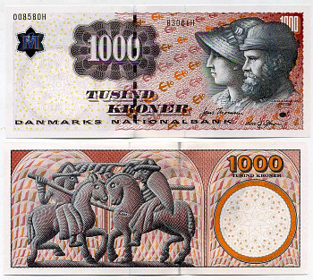 Дания 1000 крон 2004-2006 Pick 64 бумага UNC (пресс) 000-00-00