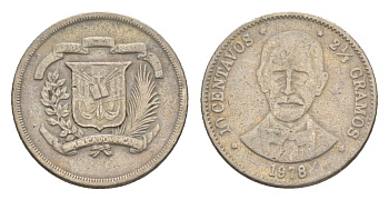 Доминиканы (Доминиканская Республика) 10 сентаво 1978 KM 50 медно-никель 4644-566