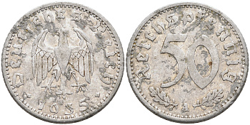 Германия 50 рейхспфеннигов 1935 А KM 87 J.368 алюминий    4589-232