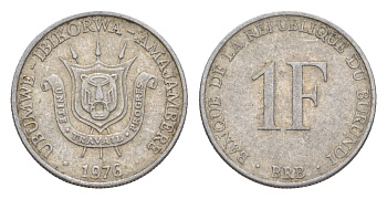 Бурунди 1 франк 1976 KM 19 алюминий 4649-425