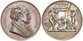 Франция медаль ND Кристоф Вильгельм Гуфеланд (1762-1836) лейб-медик прусского короля Фридриха Вильгельма III, родился 12 августа 1762 года, скончался 25 августа 1836 года, диаметр 41,5 мм серебро 00-822-66