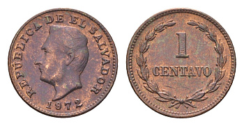 Сальвадор 1 сентаво 1972 KM 135.1 бронза UNC 4668-539