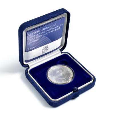 Италия 5 евро 2007 100 лет со дня рождения Альтьери Спинелли KM 293 серебро UNC 6-5-1-31