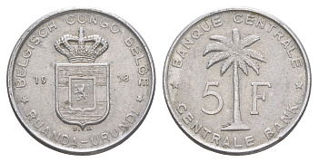 Руанда-Урунди 5 франков 1958 KM 3 алюминий 4652-113