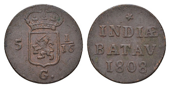 Нидерландская Восточная Индия, Голландия (Holland) 1 дуит 1808 KM 76 медь 4623-1144