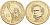 США 1 доллар 2010 P, Президент США - Франклин Пирс (1853-1857) KM 476 медь с марганцево-латунным покрытием UNC M31-9