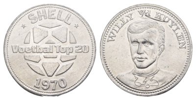 Нидерланды жетон Shell - Сборная Голландии - Вилли ван дер Кёйлен 1970 Чемпионат мира в Мексика, диаметр 30 мм, вес 3,3 гр Kooij RS012.11 алюминий UNC 4645-712