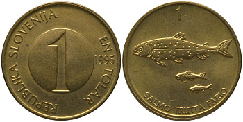 Словения 1 толар 1995 KM 4 латунь 4546-1044