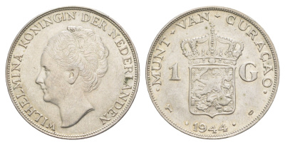 Кюрасао 1 гульден 1944 KM 45 серебро 1527-1133