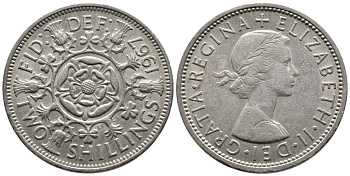 Великобритания 2 шиллинга (флорин) 1967 Елизавета II (1952-2022) KM 906, Spink 4146 медно-никель 3460-134