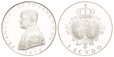 Мальтийский орден 1 скудо 1973 Анджело де Мохана, тираж 3.000 экземпляров X 42 серебро PROOF 441-1543