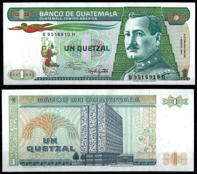 Гватемала 1 кетсаль 1987 Pick 66 1987 (1) бумага UNC (пресс) 7191-4-3-2