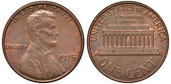 США 1 цент 1975 KM 201 медь цинк 4547-642